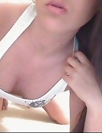 Nasty brunette shows her body on web-camera